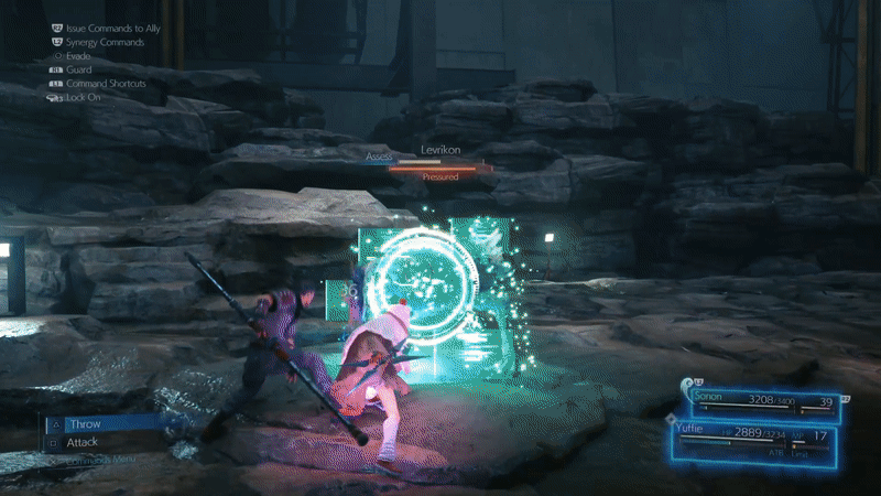 A girl in a plush animal-shaped hood and a stoic man with a staff team up to beat the ever-loving-stuffing out of an ostrich-like carnivorous bird.